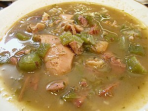 English: Signature gumbo from Bozo's Seafood R...