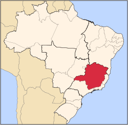 Beliggenhed af Minas Gerais delstat