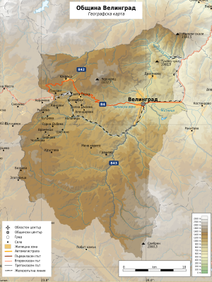 Община Велинград на карте