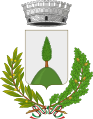 D'argento, al cipresso nodrito su un monte di verde (stemma di Castello del Matese)