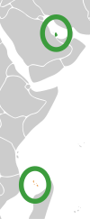 Location map for the Comoros and Qatar.