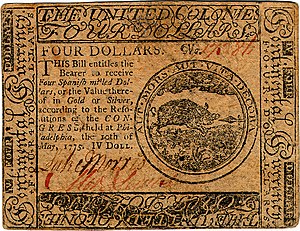 Continental Currency $4 banknote obverse (May 10, 1775).jpg