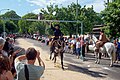 Corrida de sortija durante la feria de Mataderos.