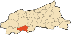 Localização da cidade dentro da província de Jijel