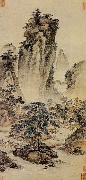 File:Dai Jin. Travelers Through Mountain Passes. 61,8x29,7 Palace Museum, Beijing..jpg