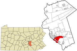 Расположение в округе Дофин и штате Пенсильвания.