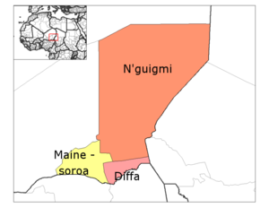 Diffa Department location in the region
