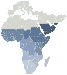 Карта Афротропной экозоны