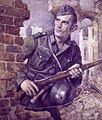"Poland fighter", propaganda painting of a Wehrmacht soldier, 1940