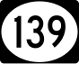 Route 139 marker