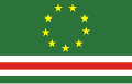 Չեչեն ժողովրդի ազգային կոնգրեսի դրոշը, 9 աստղերը խորհրդանշում են թուքհումները՝ չեչենների թեյպերի (ցեղերի) միությունները