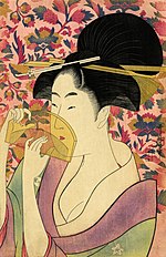 A Japanese Ukiyo-e portrait called "Comb".
