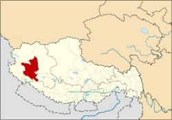 Location of Gê'gyai County within Tibet