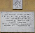 Gedenksteen op het woonhuis van Rupert Mayer