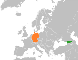 Карта с указанием местоположения Грузии и Германии