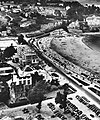 carte postale vue aérienne grand hôtel de perros-guirec sur la plage de Trestraou