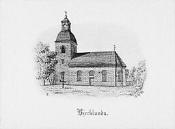 Kyrkan på teckning från 1881.