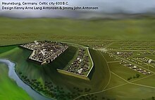 The Celtic city of Heuneburg by the Danube, c. 600 BC, the oldest city north of the Alps Heuneburg 600 B.C..jpg