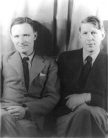 Christopher Isherwood (left) and W.H. Auden (r...