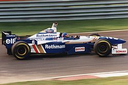 Local driver Jacques Villeneuve finished second in his Williams-Renault, his best result at home in Formula One. Jacques Villeneuve 1996.jpg