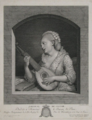 La joueuse de cistre, Stich von Johann Gotthard von Müller nach einem Gemälde Willes