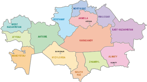 Kasakhstans provinser