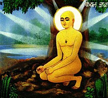 Картина Махавиры, медитирующей под деревом