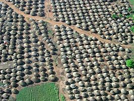 Een vluchtelingenkamp in het district Kitgum