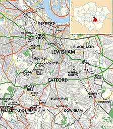 Locations in and around the London Borough of Lewisham