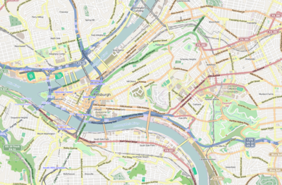 Location map Pittsburgh central