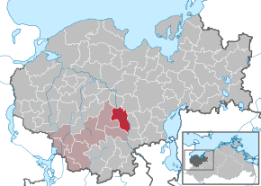 Poziția Mühlen Eichsen pe harta districtului Nordwestmecklenburg