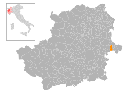 Locatie van Lauriano in Turijn (TO)