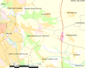 Mapa obce Saint-Parres-aux-Tertres