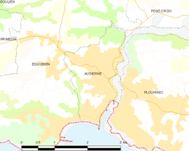 Mapa obce Audierne
