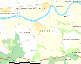 Mapa obce Castets-en-Dorthe