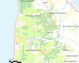 Mapa obce Vensac