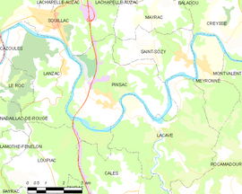Mapa obce Pinsac