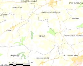 Mapa obce Le Ham