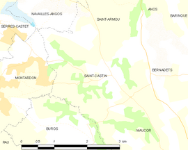 Mapa obce Saint-Castin