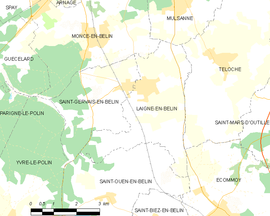 Mapa obce Laigné-en-Belin