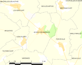 Mapa obce Acheux-en-Amiénois