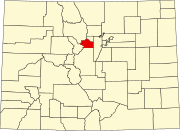 Map of Colorado highlighting Clear Creek County Map of Colorado highlighting Clear Creek County.svg