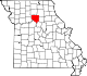 A state map highlighting Chariton County in the northern part of the state.