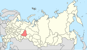 Sverdlovska provinco sur la mapo de Rusio