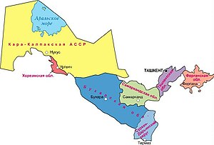 Каракалпакская АССР на карте