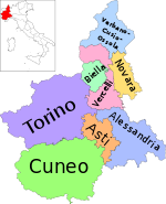 Carte de la région du Piémont, en Italie, avec les provinces-it.svg