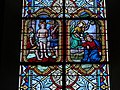 L'église paroissiale Saint-Pierre : un des vitraux de la nef, Flagellation et agonie au mont des Oliviers.