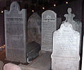 Interior of the Jewish memorial in Bratislava, Slovakia (with the grave of the rabbi Chatam Sofer at the left).