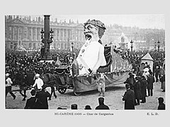 Le char de Gargantua au Mi-Carême au Carnaval de Paris (1906).