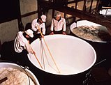 Moromi (the main fermenting mash) undergoing fermentation Moromi.JPG